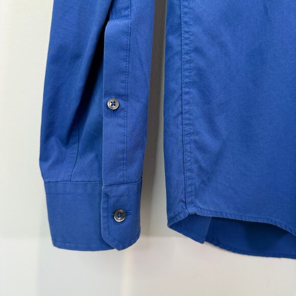 JOOP Button Down Shirt Size 39 Blue Slim Fit 100% Cotton - Picture 10 of 12